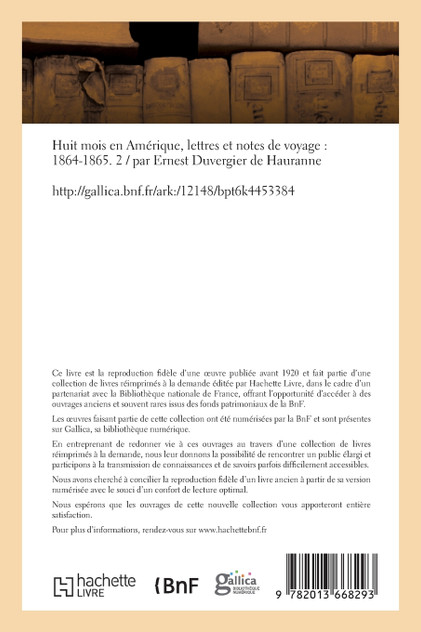 Huit mois en Amérique, lettres et notes de voyage Huit mois en Amérique, lettres et notes de voyage
