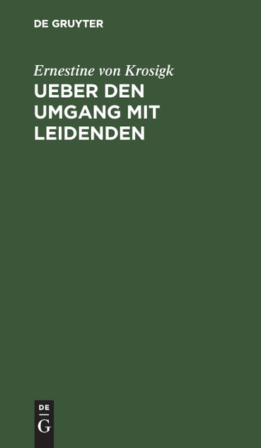 Ueber den Umgang mit Leidenden Ueber den Umgang mit Leidenden