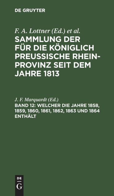 Welcher die Jahre 1858, 1859, 1860, 1861, 1862, 1863 und 1864 enthält