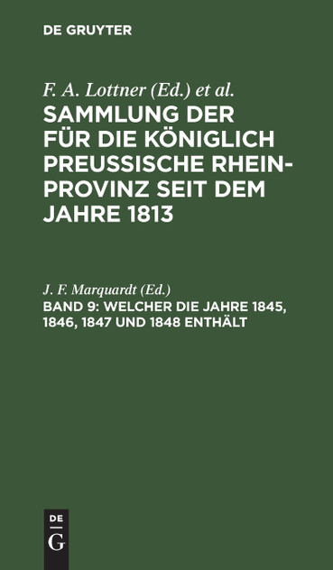 Welcher die Jahre 1845, 1846, 1847 und 1848 enthält