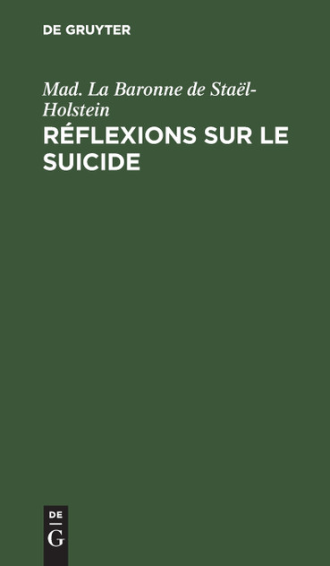 Réflexions sur le suicide Réflexions sur le suicide