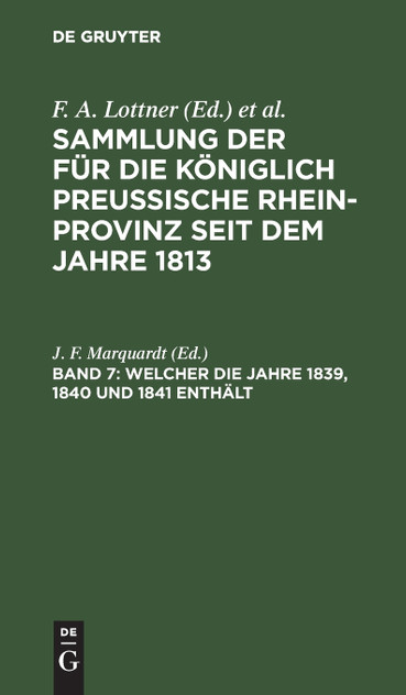 Welcher die Jahre 1839, 1840 und 1841 enthält