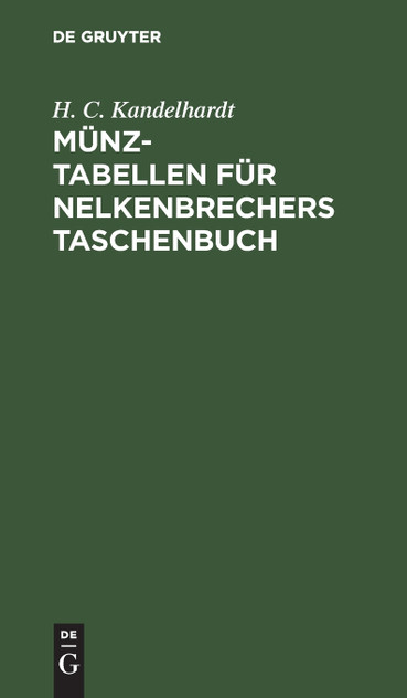 Münz-Tabellen für Nelkenbrechers Taschenbuch