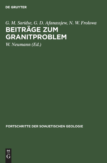 Beiträge zum Granitproblem