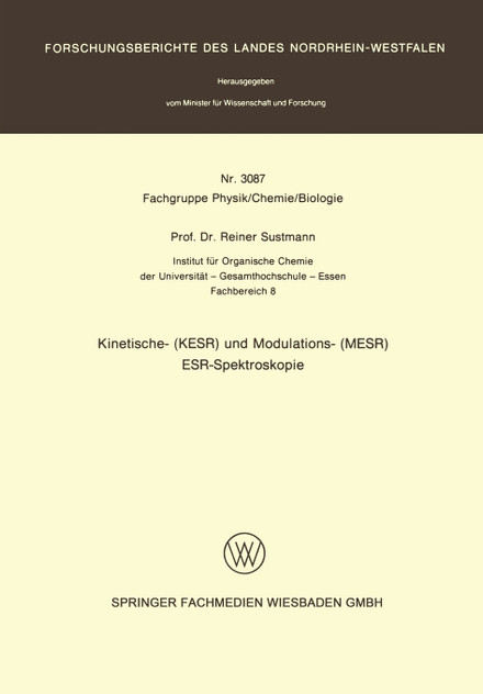 Kinetische- (Kesr) Und Modulations- (Mesr) Esr - Spektroskopie