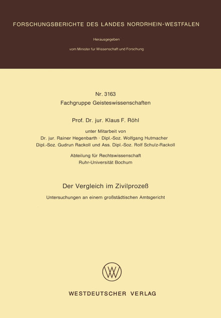 Der Vergleich im Zivilprozeß Der Vergleich im Zivilprozeß