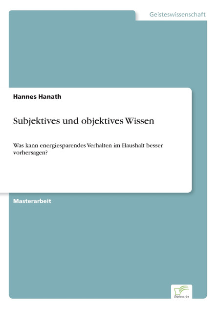 Subjektives und objektives Wissen
