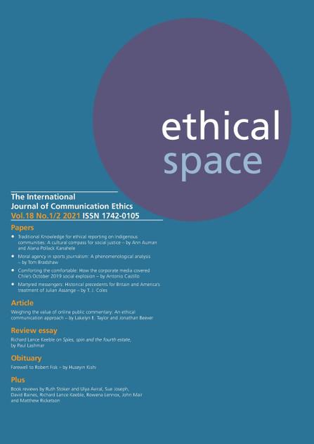Ethical Space Vol.18 Issue 1/2 Ethical Space Vol.18 Issue 1/2