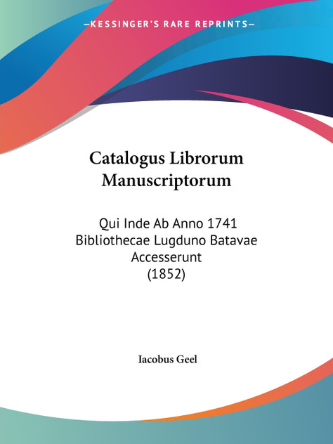 Catalogus Librorum Manuscriptorum Catalogus Librorum Manuscriptorum