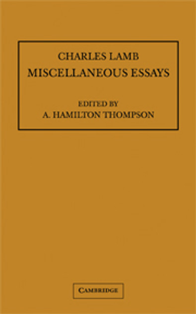 Miscellaneous Essays Miscellaneous Essays