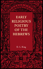 Early Religious Poetry of the Hebrews