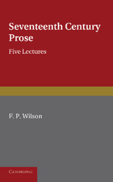 Seventeenth Century Prose Seventeenth Century Prose