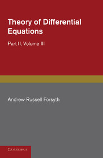 Theory of Differential Equations Theory of Differential Equations
