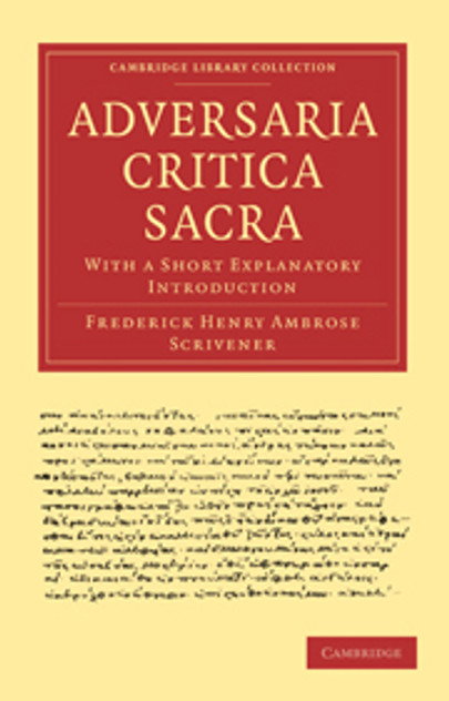 Adversaria Critica Sacra Adversaria Critica Sacra