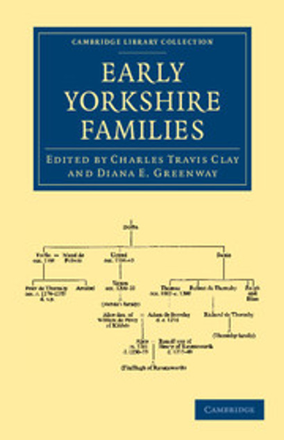 Early Yorkshire Families Early Yorkshire Families