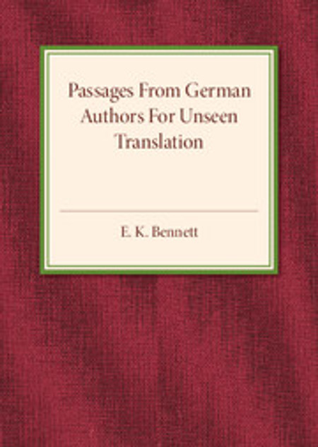 Passages from German Authors for Unseen Translation Passages from German Authors for Unseen Translation