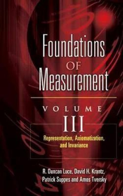 Foundations of Measurement Volume III Foundations of Measurement Volume III