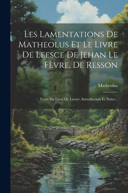 Les Lamentations De Matheolus Et Le Livre De Leesce De Jehan Le Fèvre, De Resson Les Lamentations De Matheolus Et Le Livre De Leesce De Jehan Le Fèvre, De Resson