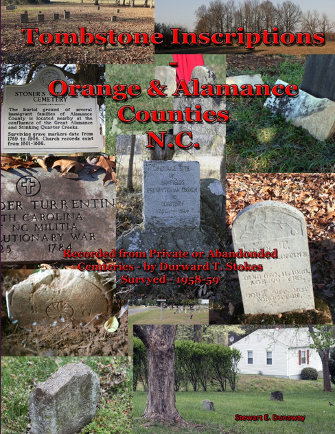 Tombstone Inscriptions - Orange and Alamance Counties - N.C.