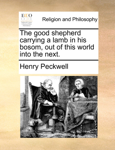 The good shepherd carrying a lamb in his bosom, out of this world into the next.