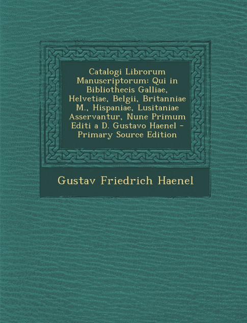 Catalogi Librorum Manuscriptorum Catalogi Librorum Manuscriptorum