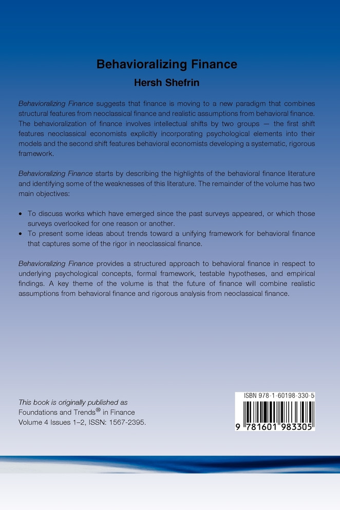 Behavioralizing Finance