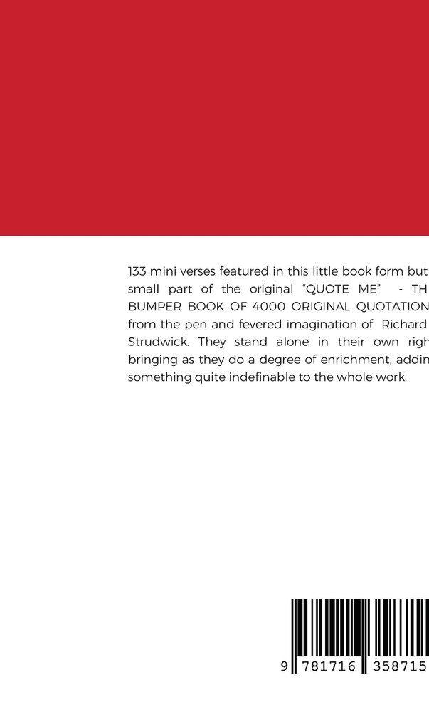 MINI VERSE EXTRACTS FROM  "QUOTE ME"