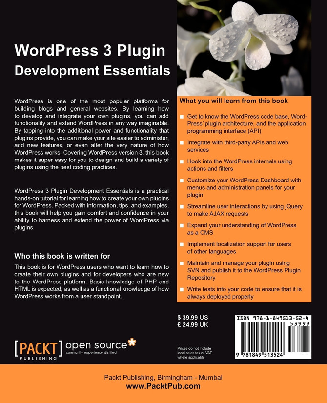 Wordpress 3 Plugin Development