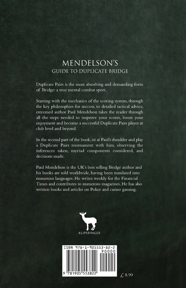Mendelson's Guide to Duplicate Bridge