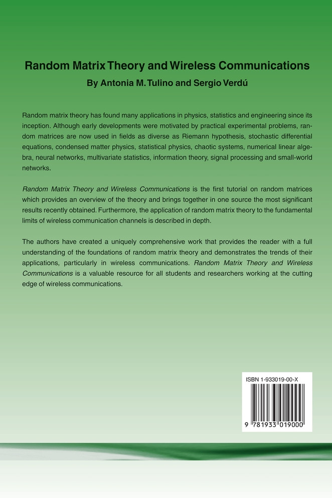 Random Matrix Theory and Wireless Communications