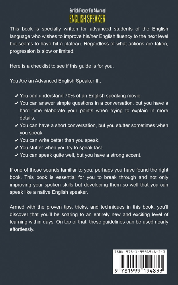 English Fluency For Advanced English Speaker