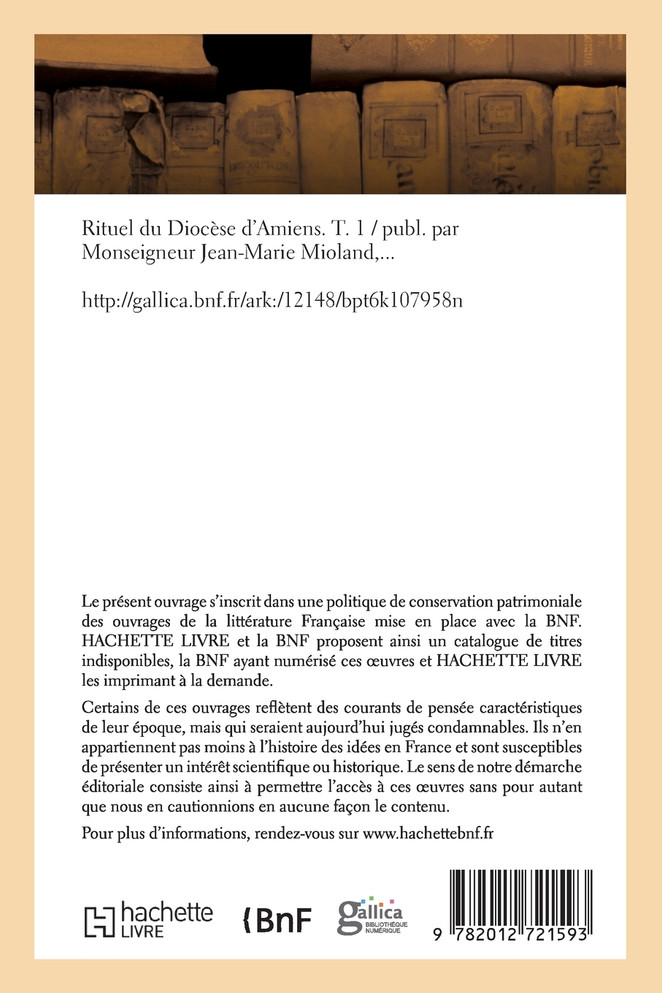 Rituel du Diocèse d'Amiens. T. 1