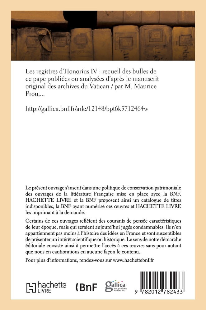 Les registres d'Honorius IV