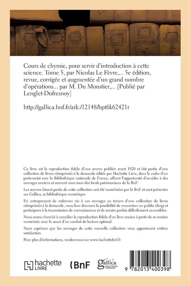 Cours de chymie, pour servir d'introduction à cette science. Tome 5