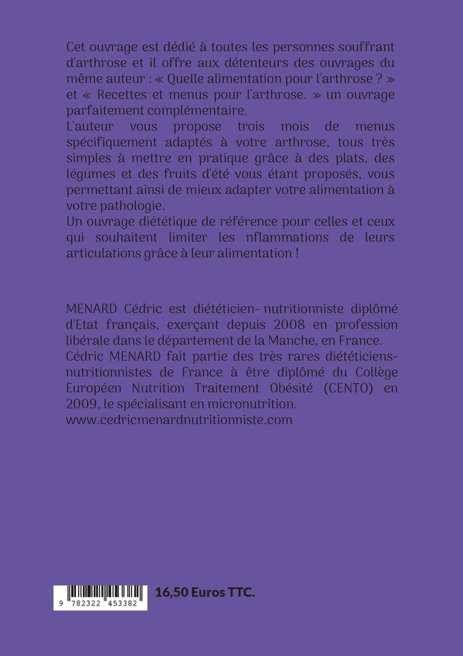 Menus d'été pour l'arthrose.