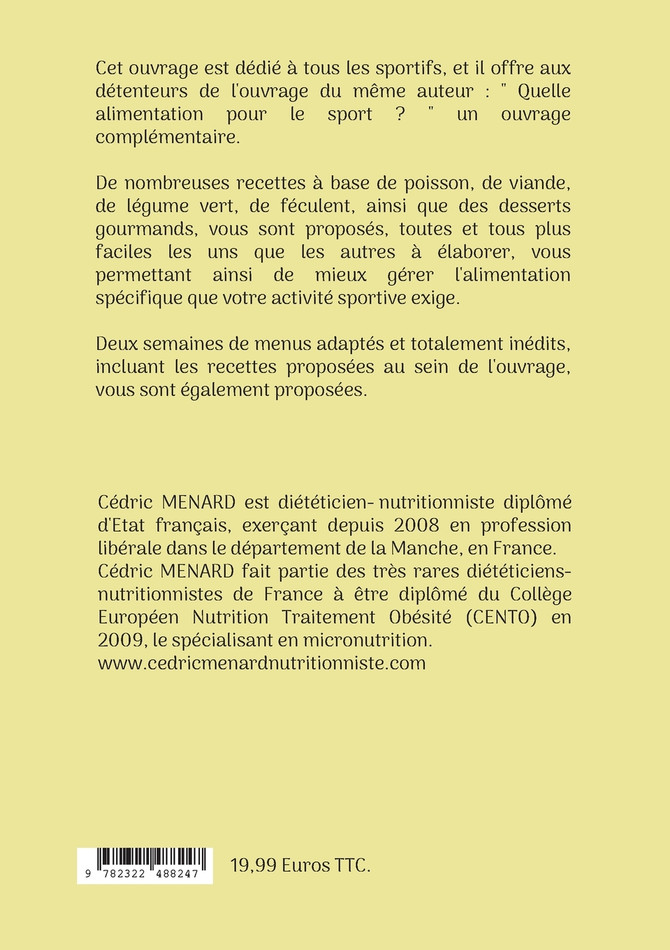 Mes recettes faciles pour le sportif.