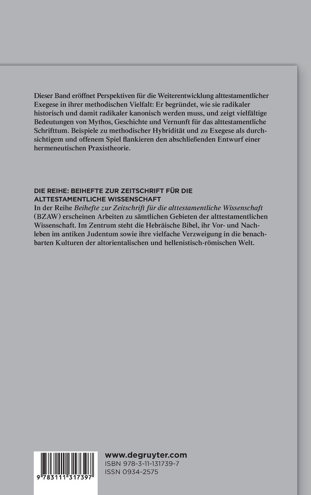Zur Kritik der exegetischen Vernunft