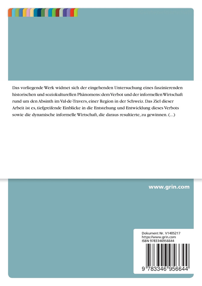 Das Absinthverbot und die damit verbundenen informellen Wirtschaftsstrukturen