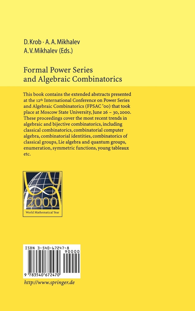 Formal Power Series and Algebraic Combinatorics