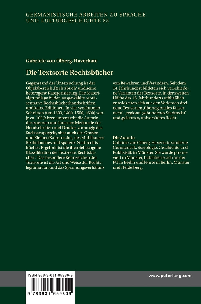 Die Textsorte Rechtsbuecher