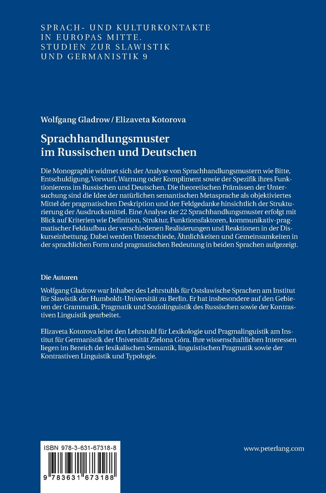 Sprachhandlungsmuster im Russischen und Deutschen