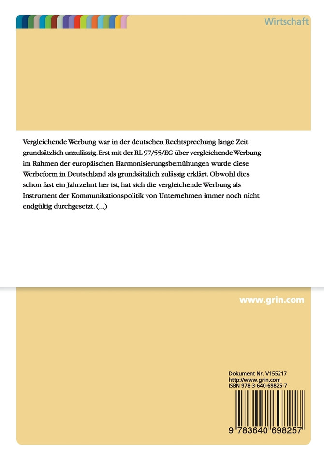 Die Werbung mit Vergleichen nach § 6 UWG