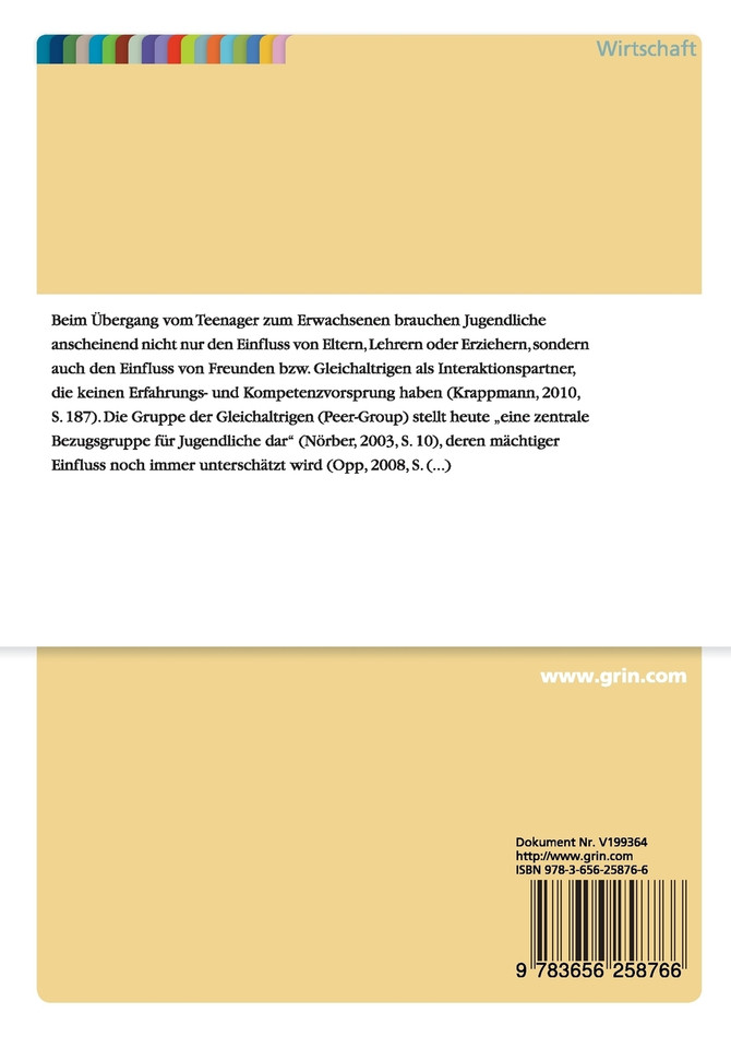 Einfluss von Freunden auf Jugendliche (Peer-Groups)
