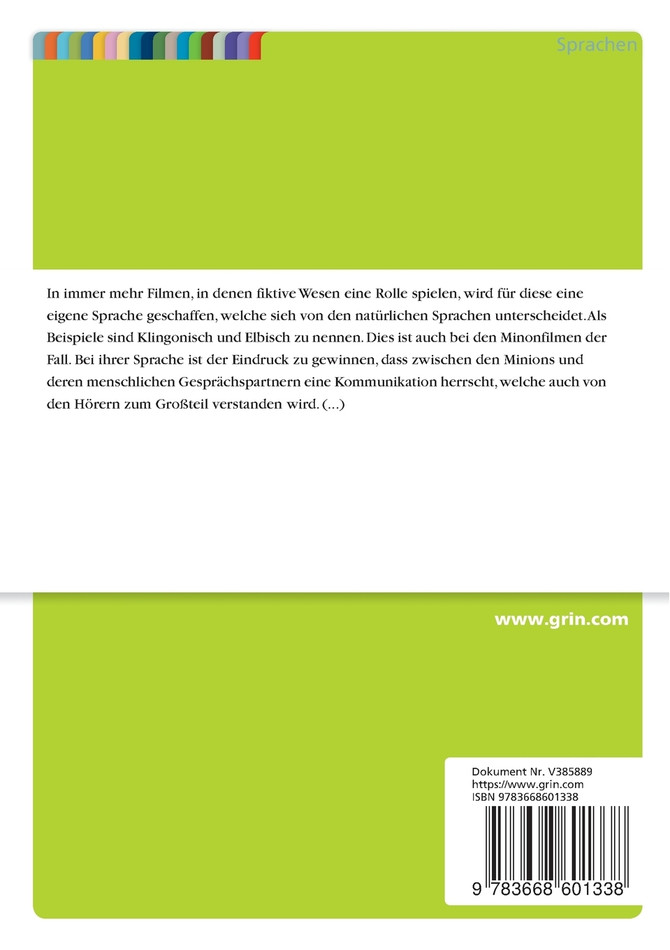 "Minionese". Kunstsprache, Plansprache, Interjektionssprache oder doch nur Gibberish?