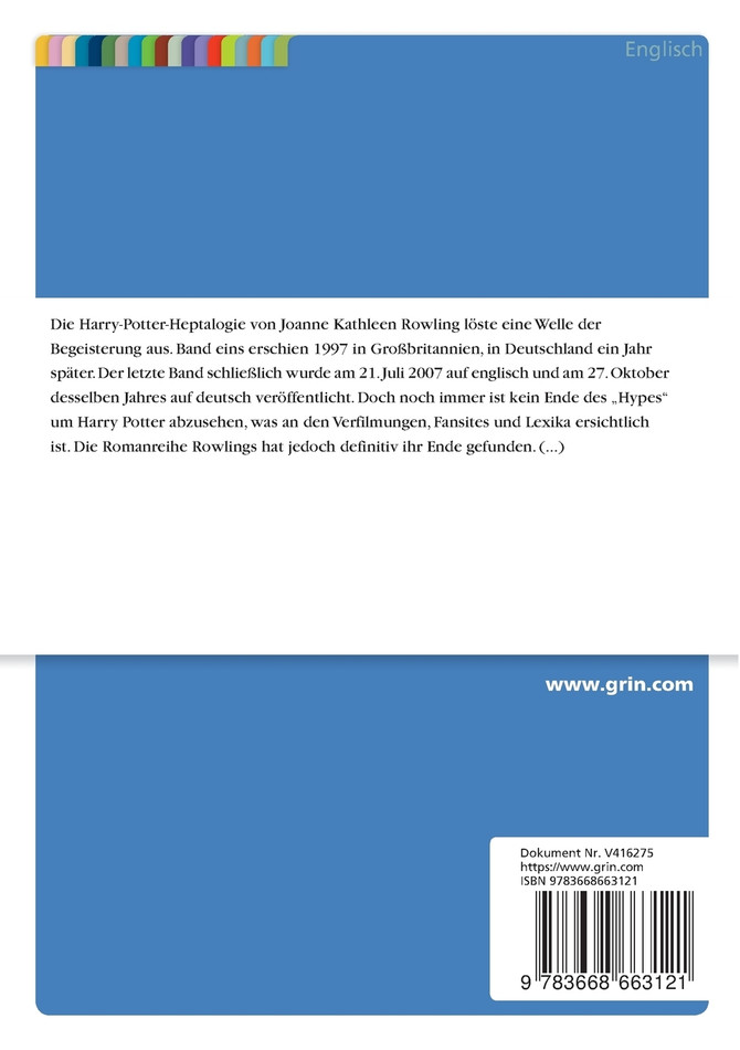 Zur Konstruktion der magischen Welt in den Harry-Potter-Romanen von Joanne K. Rowling