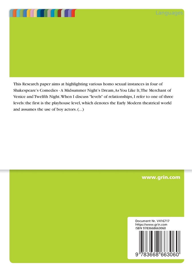 Homosexuality in the plays by William Shakespeare