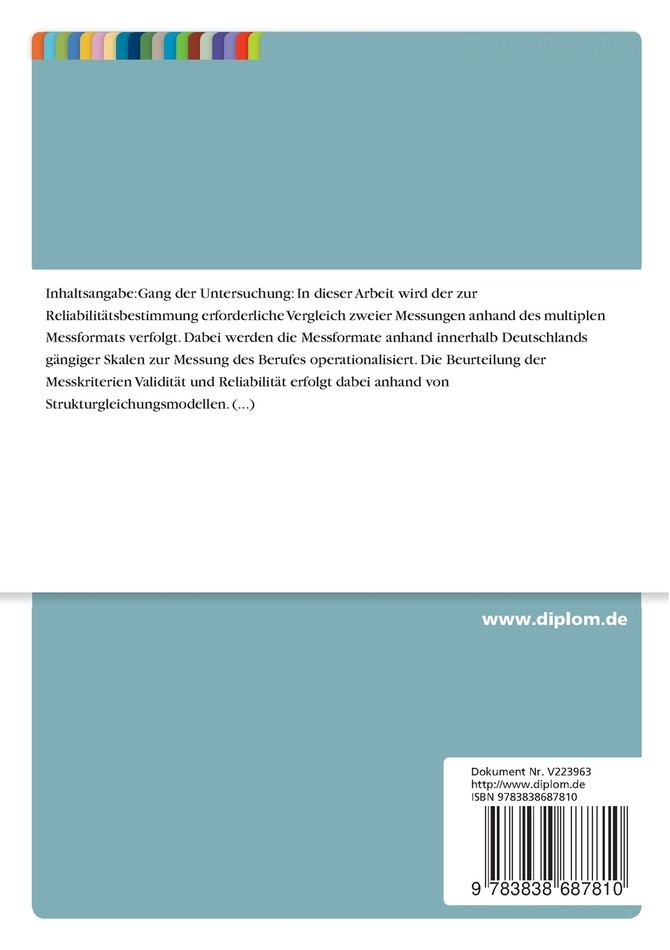 Reliabilität und Validität der Messung von beruflichem Status