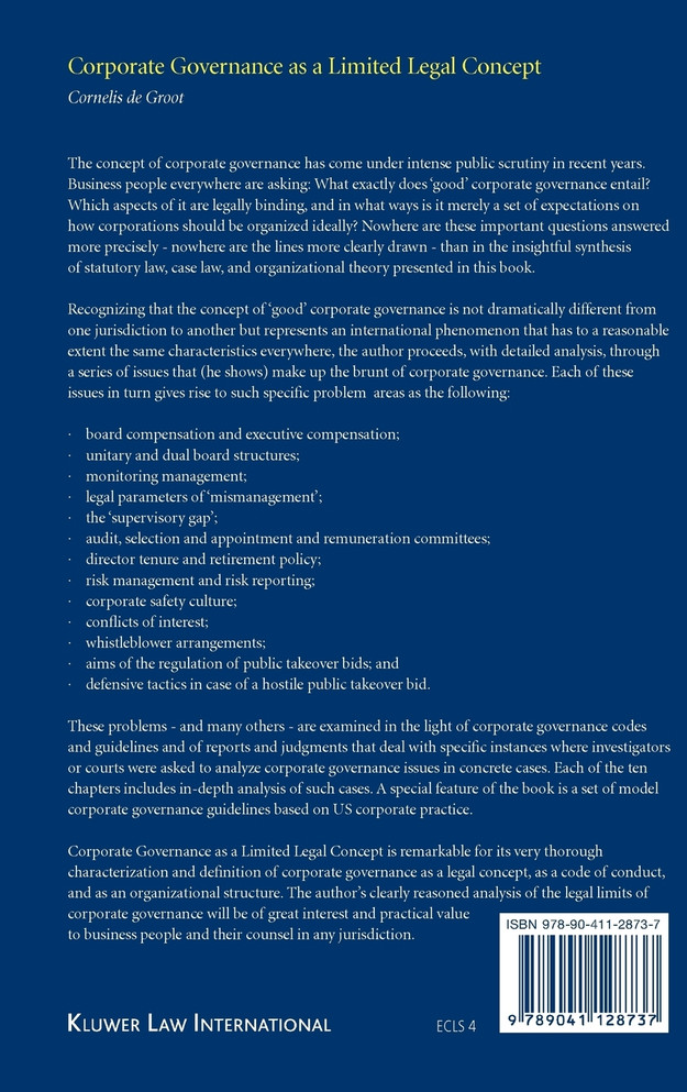 Corporate Governance as a Limited Legal Concept