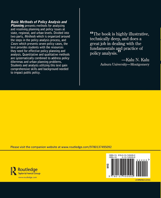 Basic Methods of Policy Analysis and Planning