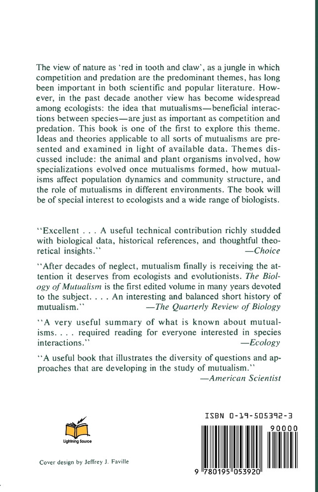 The Biology of Mutualism